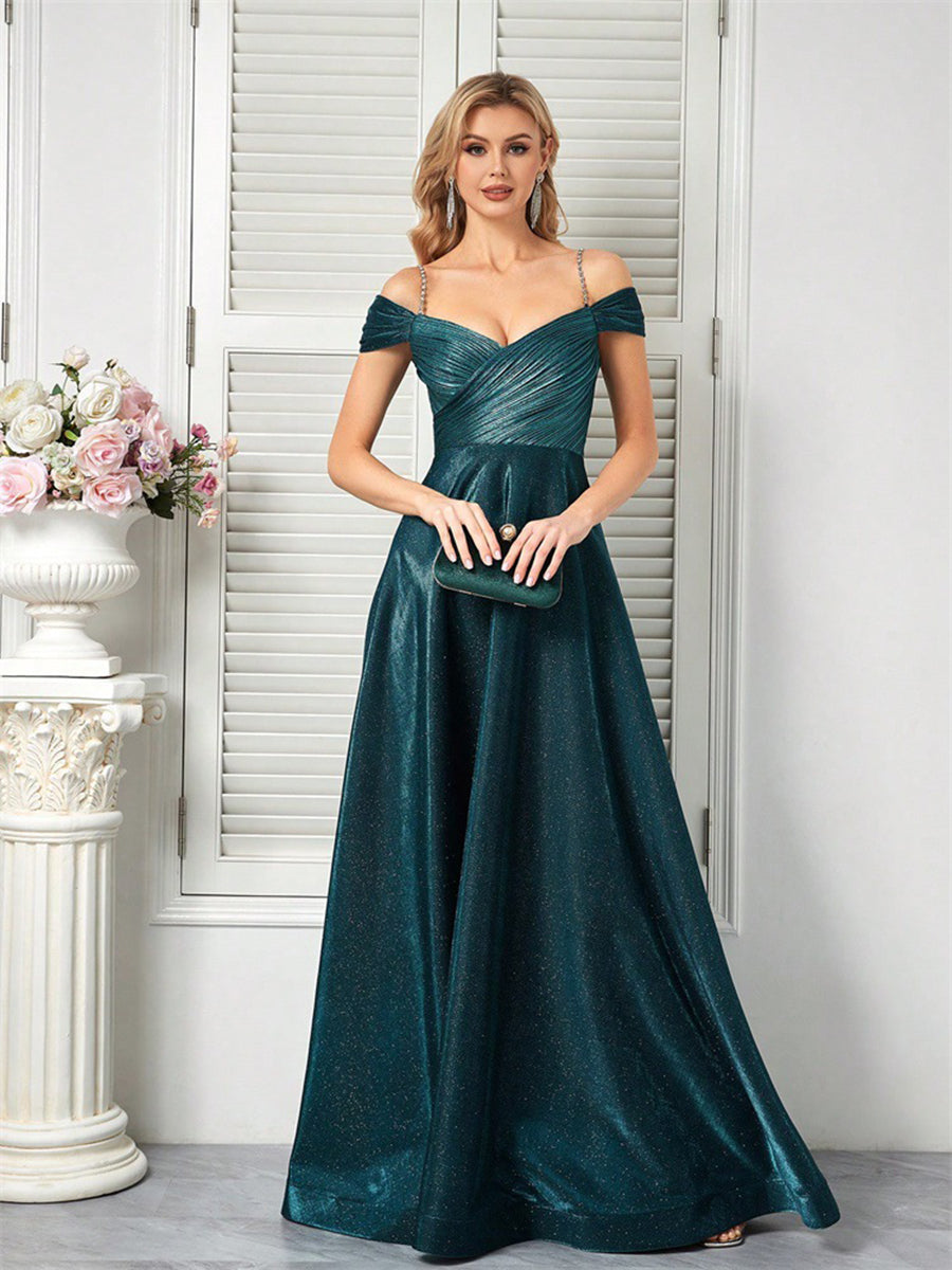 Off Shoulder Backless A-line Prom Dress XF1018