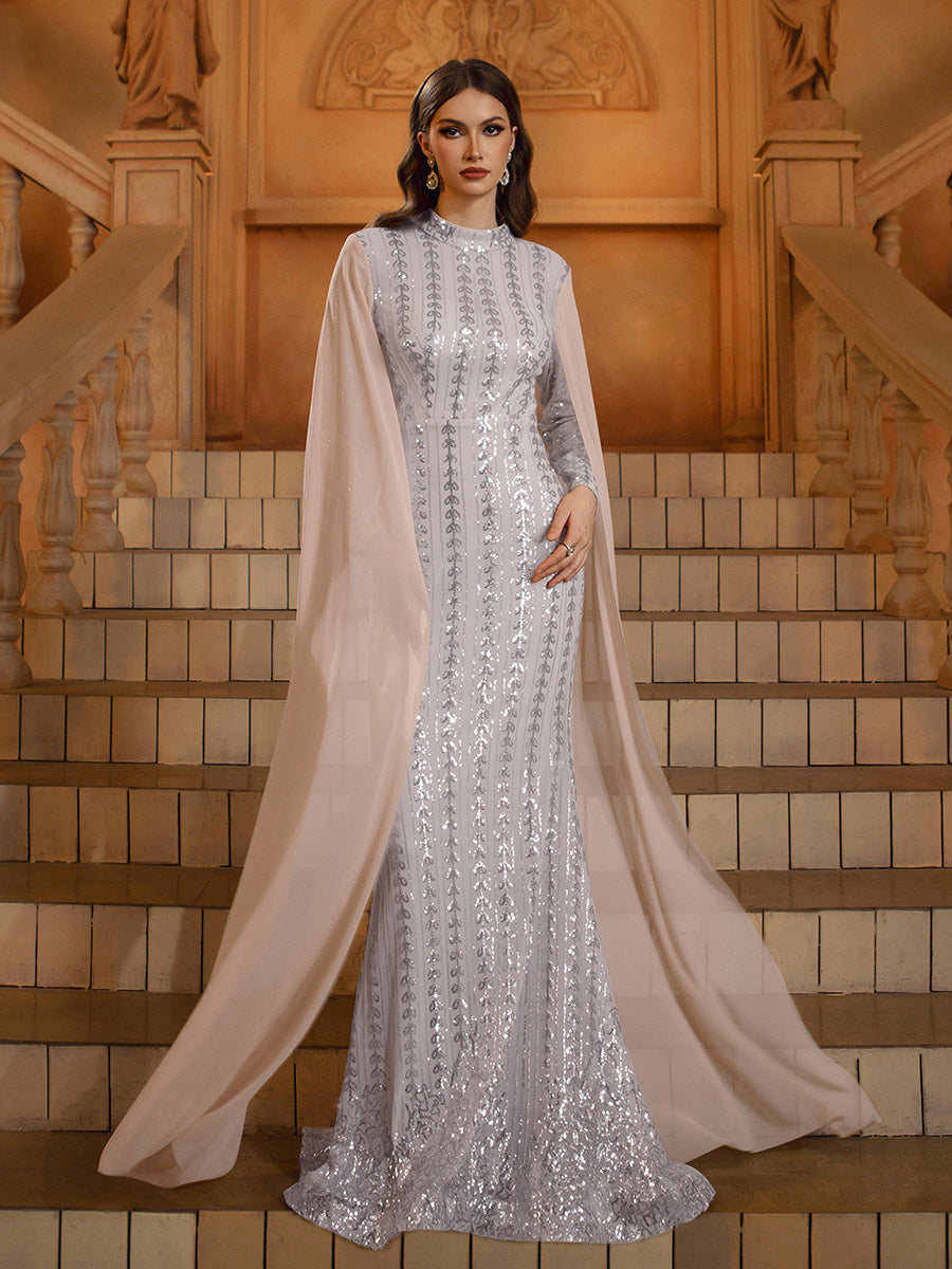 Standkrave Leaf Sequin Arabian Dress MES00626