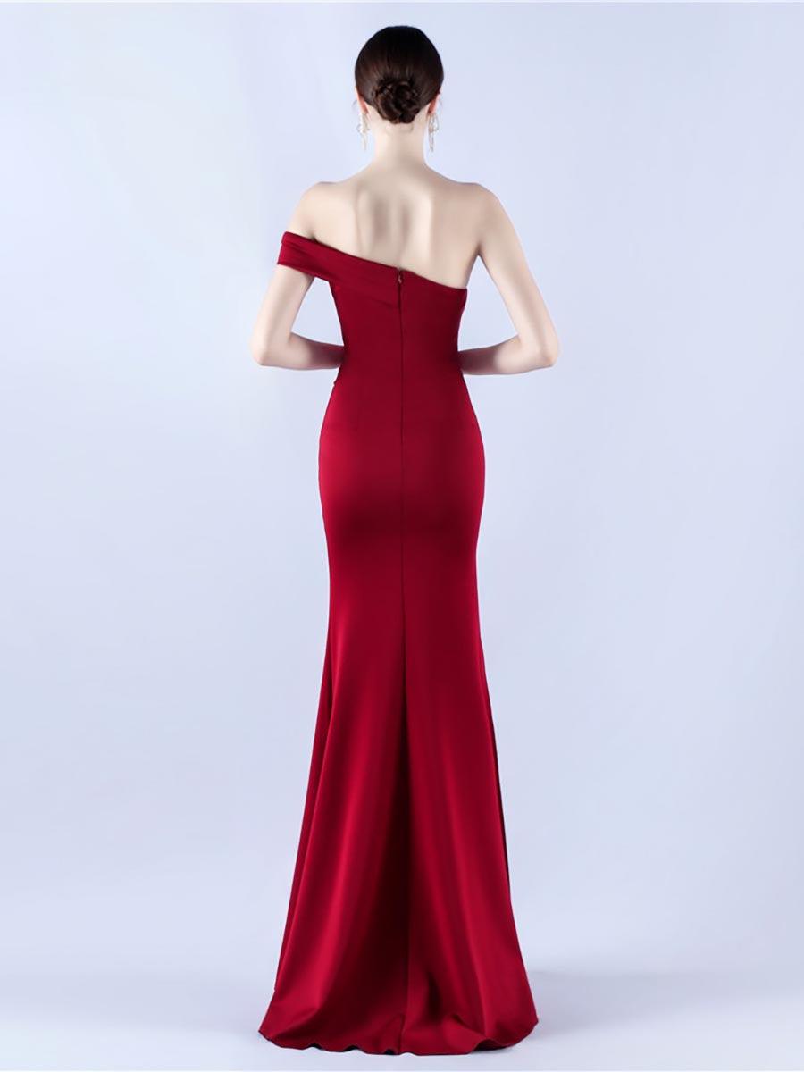 Off Shoulder Split Thigh Prom Dress MYN1007