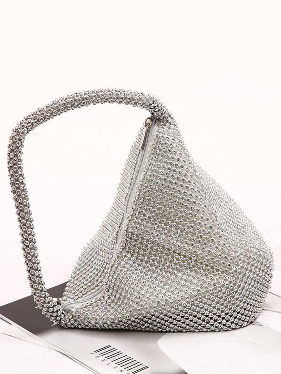 Pedra incrustada Banquete Party Sac à main Pochette Argent MNBF064