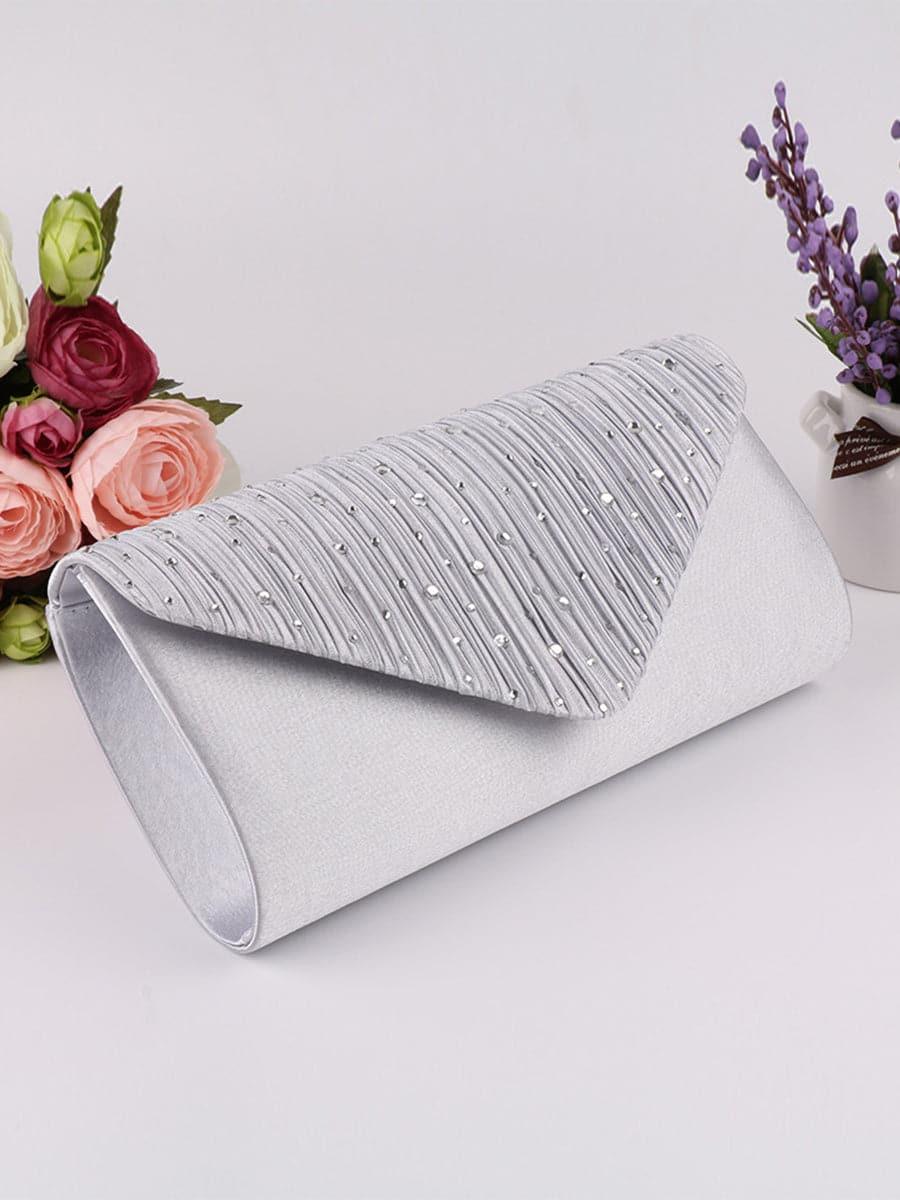 Rynkede clutches med indlagte rhinsten MNBF052