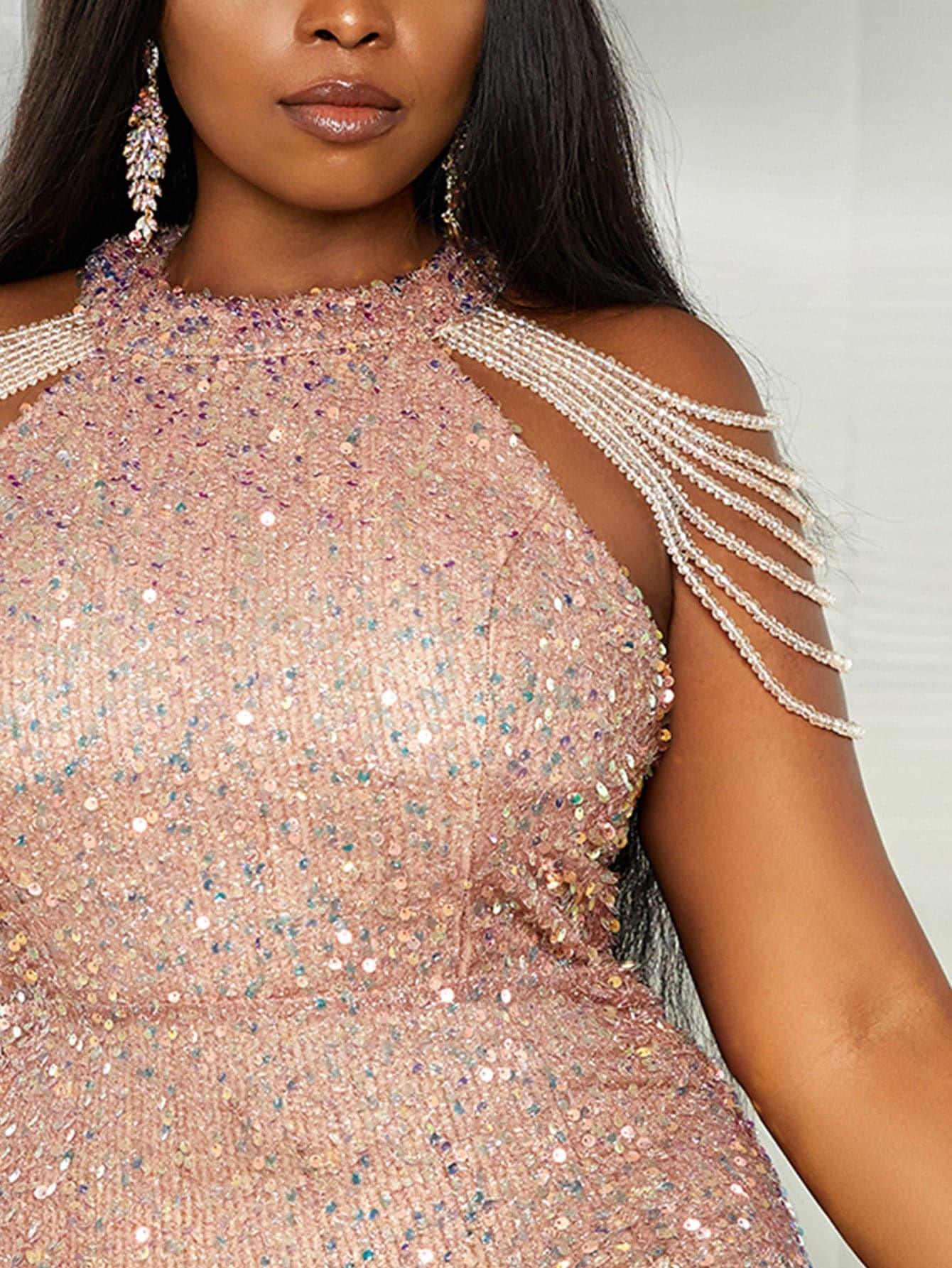 Missord Plus paljettkjole med bodycon P0150