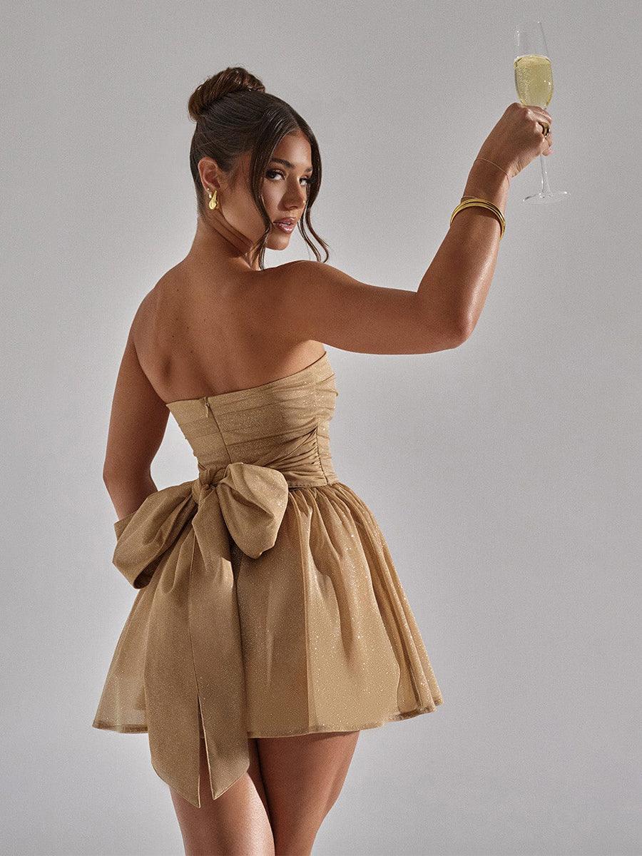 Ruched Strapless A-line festkjole MCW1193