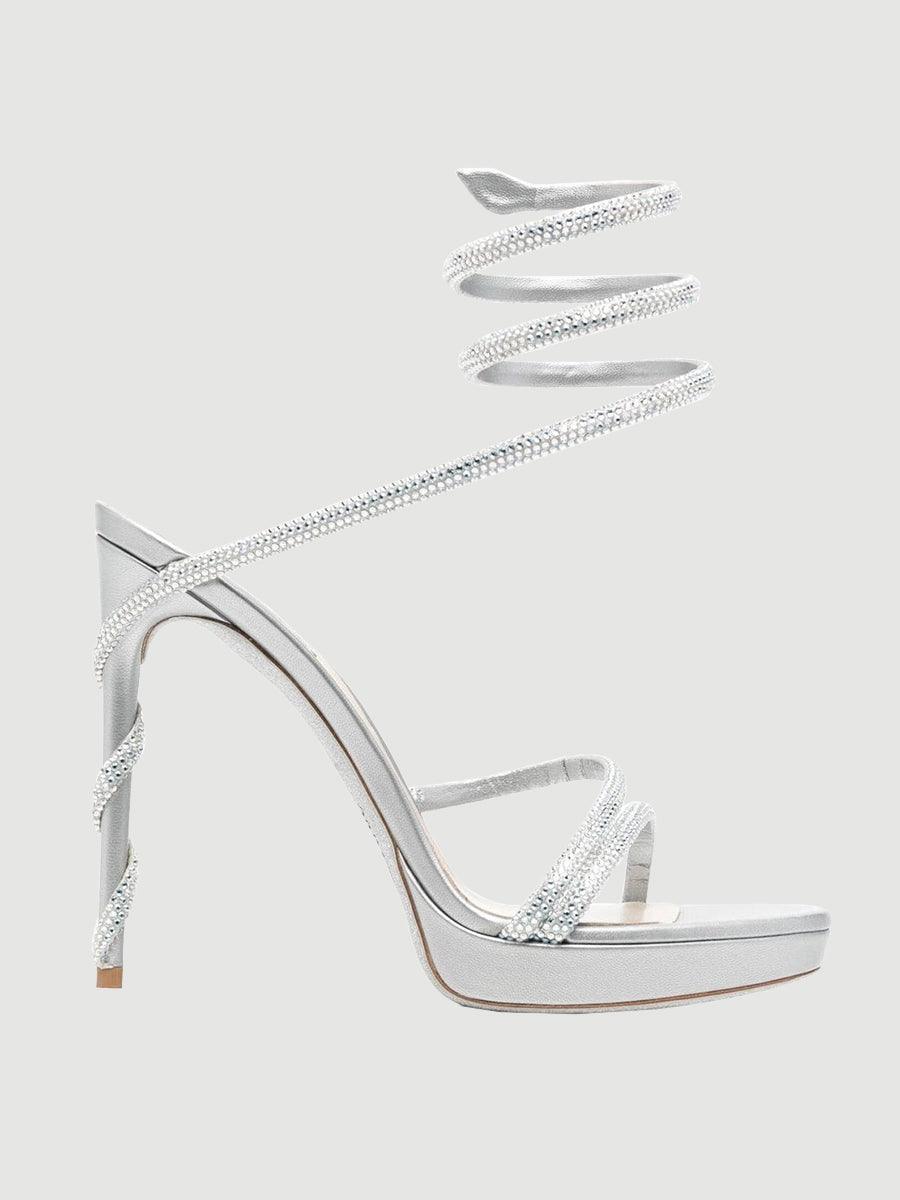Snake Rhinestone Pumps med åben tå MHE1077