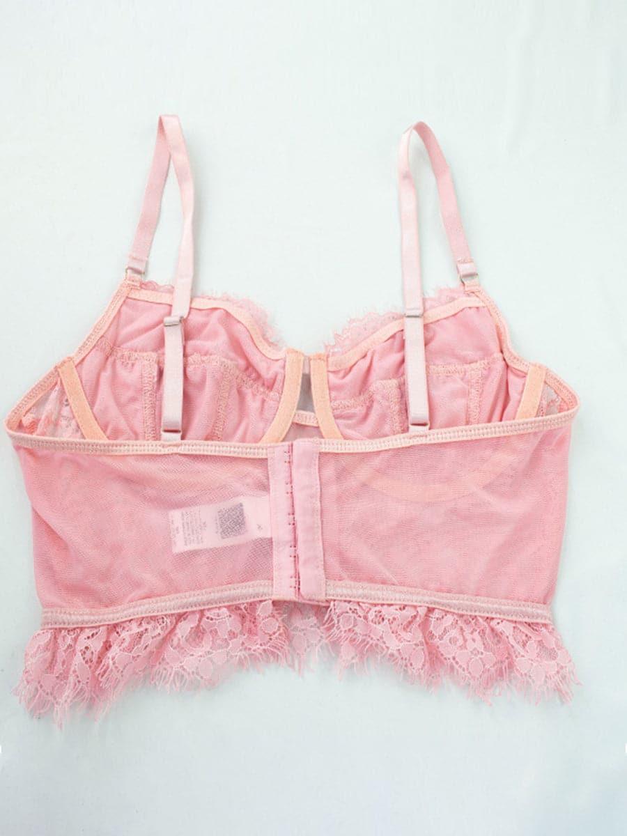 MSL024 Corsettop med blonder og flæser