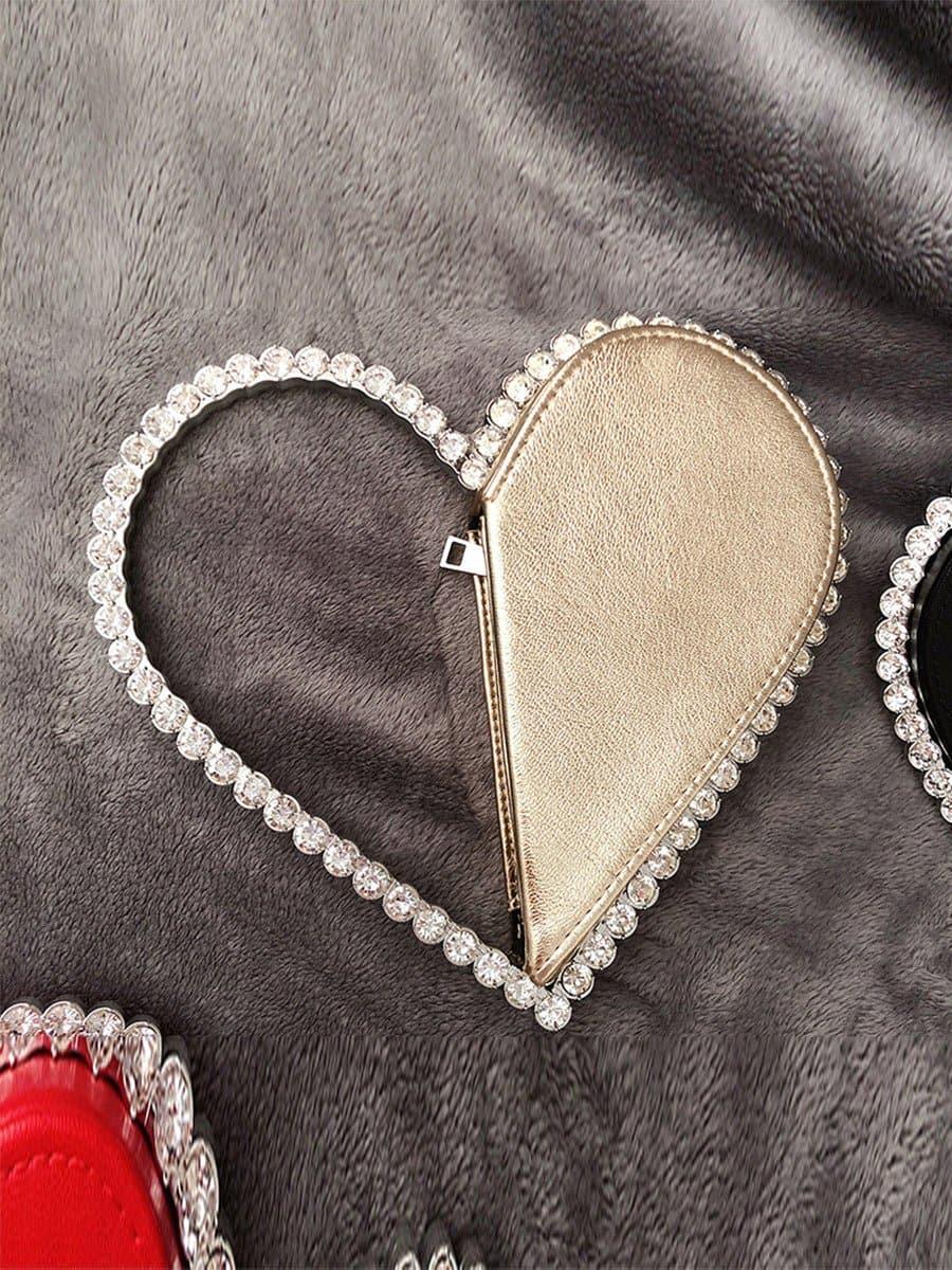 Inlay Zircon Coeur Banquet Mariage Sac À Main Embrayage Sacs MNBF059