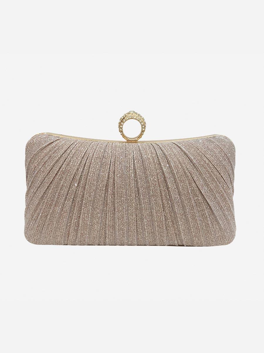 Skinnende ruched Ring Banquet Party Clutch Bags MNBF058