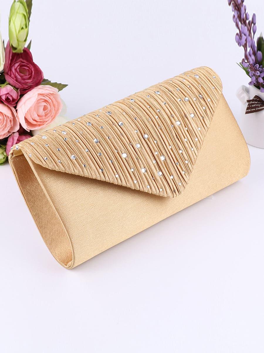Rynkede clutches med indlagte rhinsten MNBF052