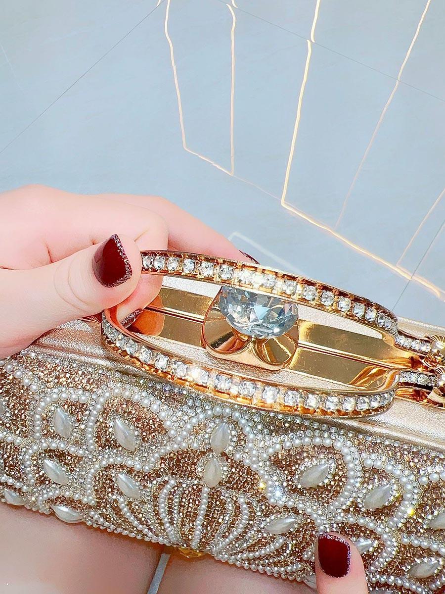 Embreagens de luxo com pérolas e strass MNBF113