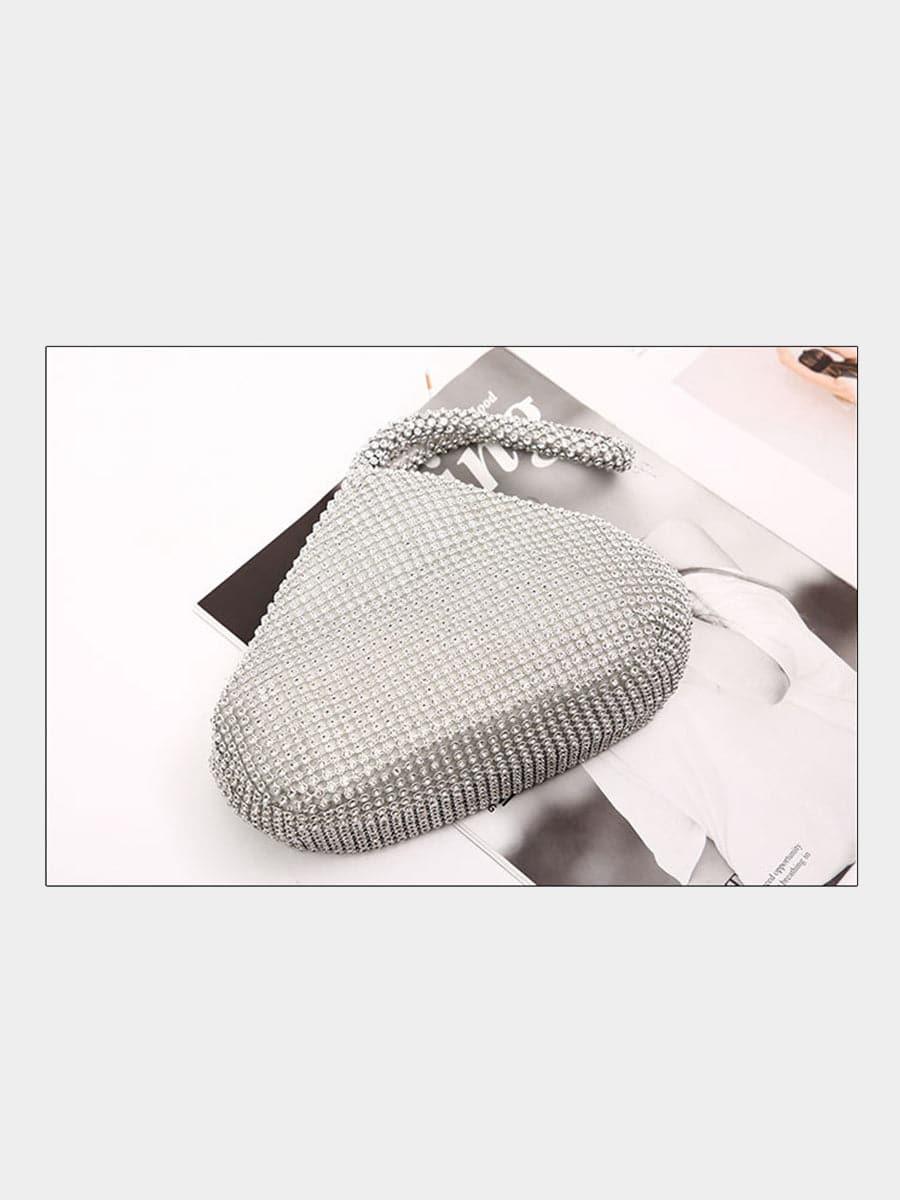 Pedra incrustada Banquete Party Sac à main Pochette Argent MNBF064