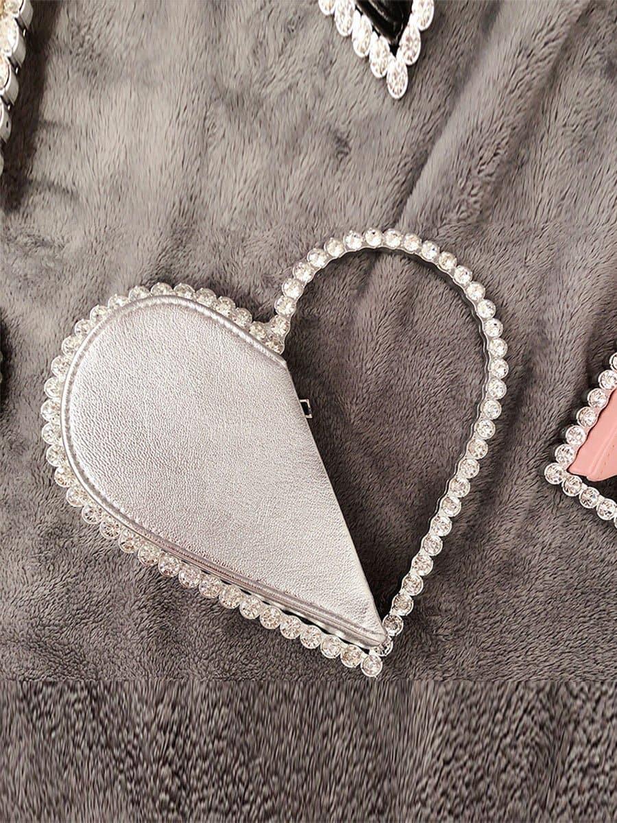 Inlay Zircon Coeur Banquet Mariage Sac À Main Embrayage Sacs MNBF059