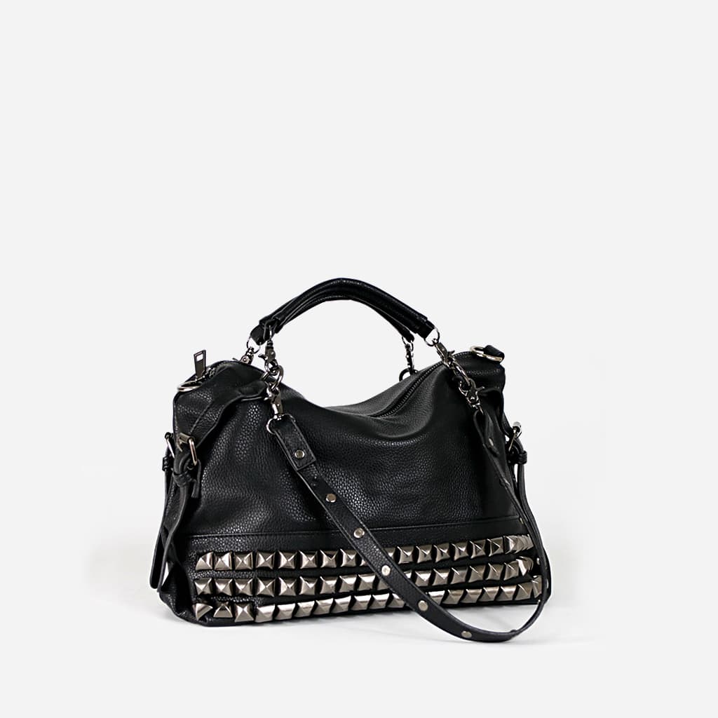 Bolso de piel con tachuelas para mujer