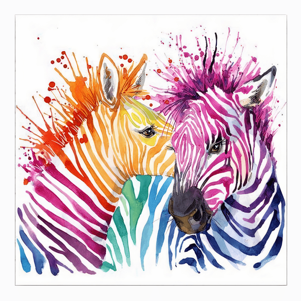 Kleurrijk zebraschilderij