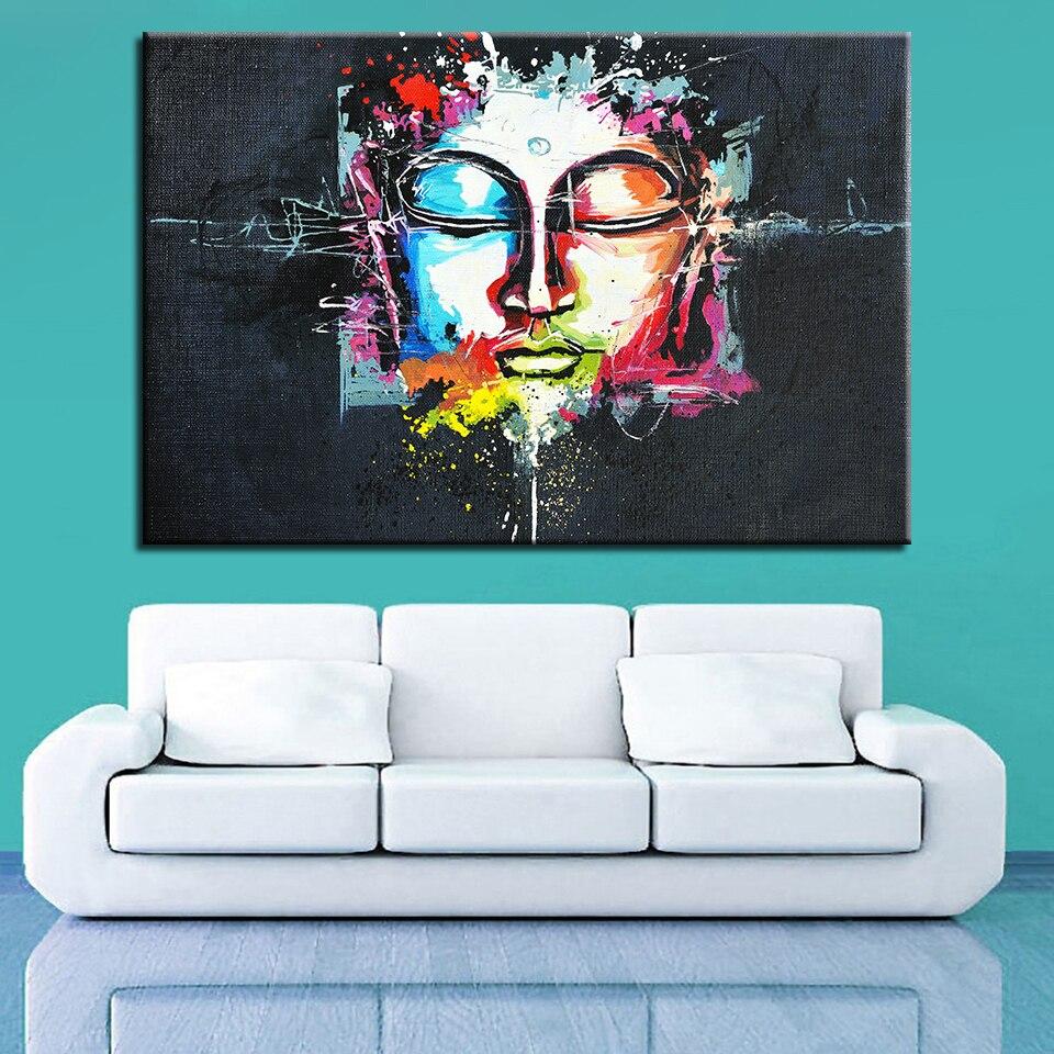 Wandbild Buddha mehrfarbig