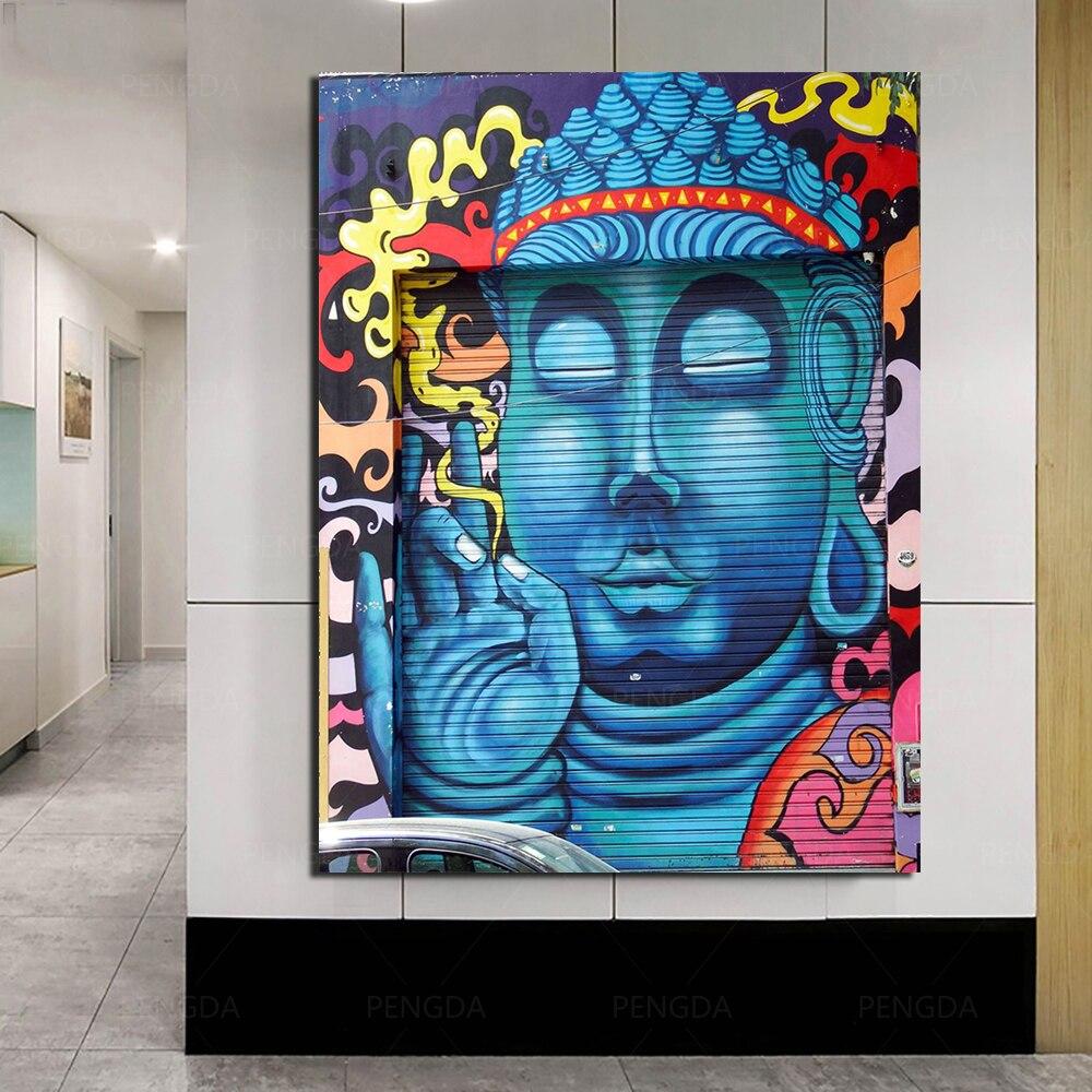 Wandbild Buddha bunt