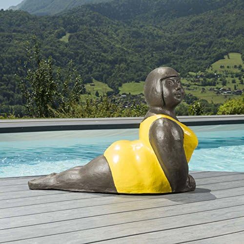 Statue Garten dicke gelbe Frau