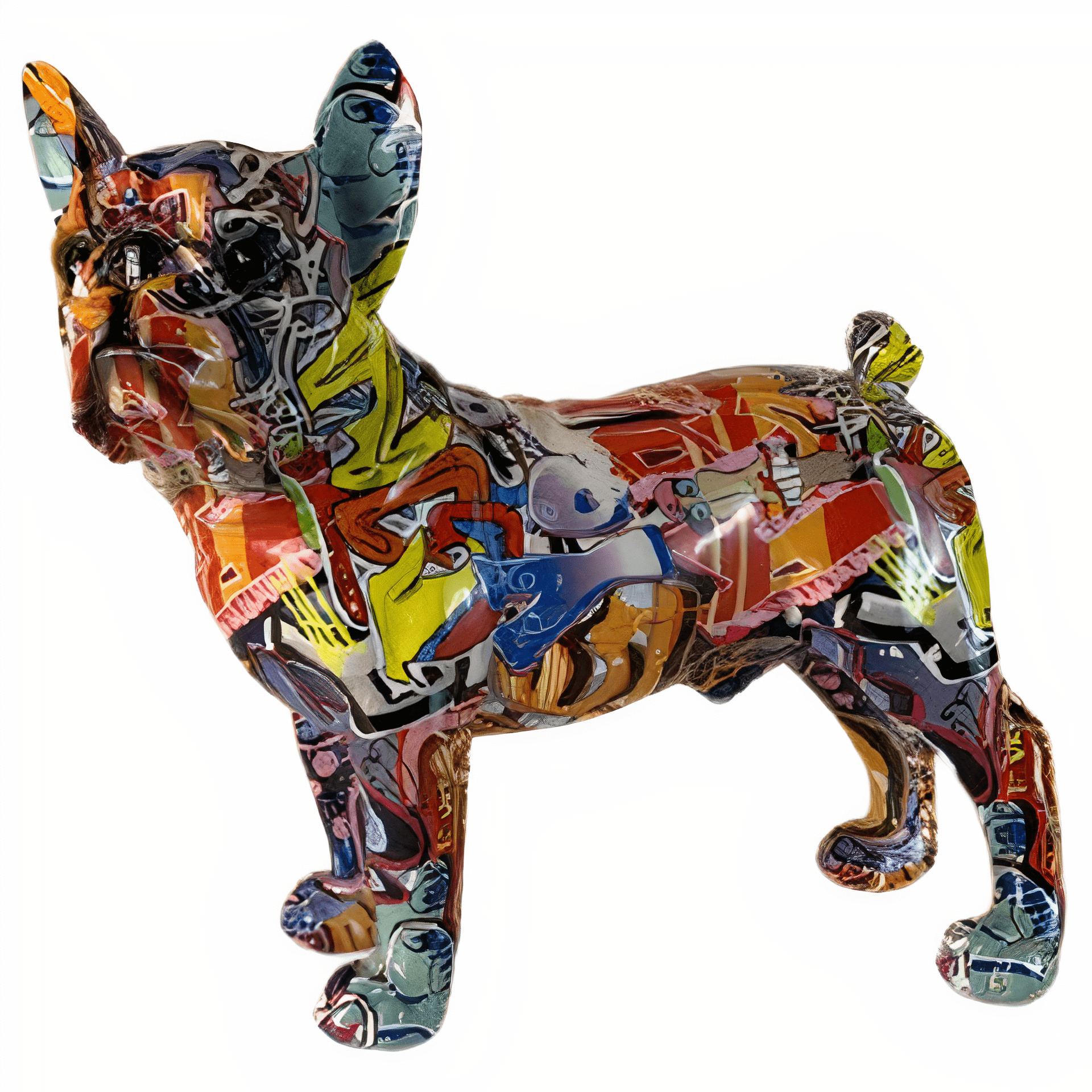 Statue bunte Bulldogge