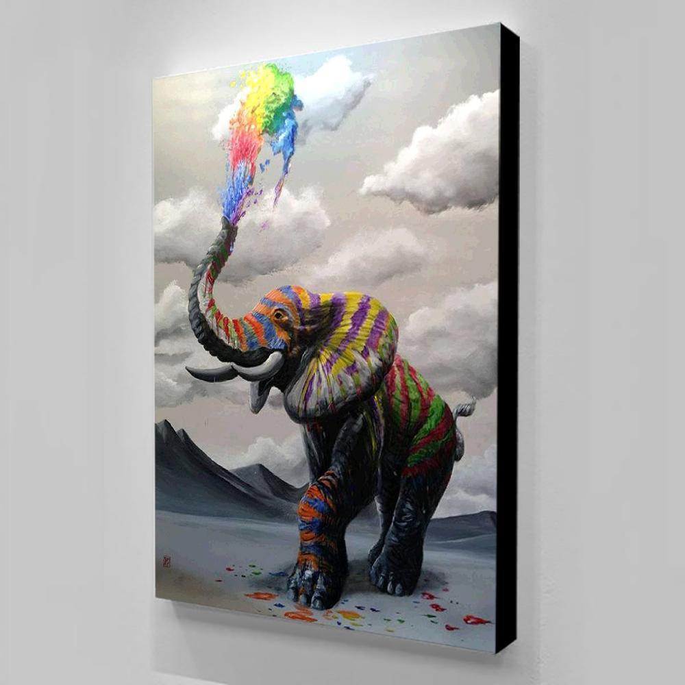 Wandbild Elefant bunt