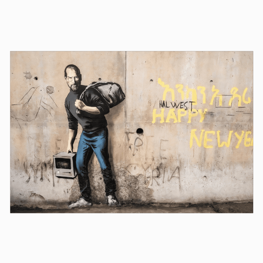 Banksy målning steve jobs