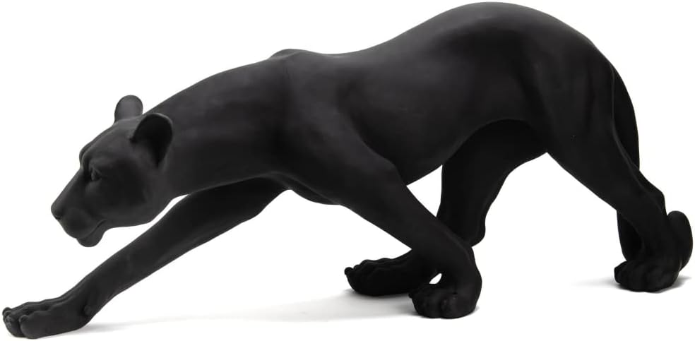 xxl svart panther staty i resin