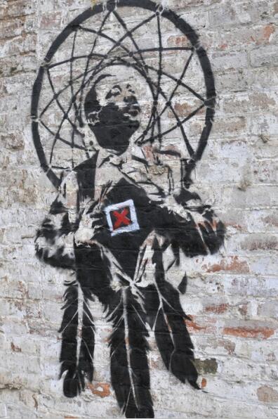 Banksy malujący Martina Luthera Kinga