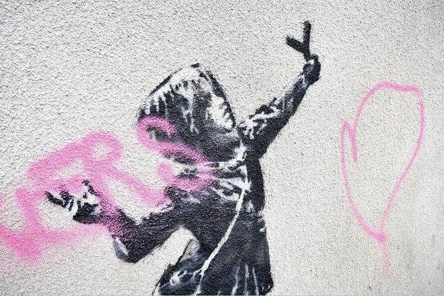 Banksy schilderij Valentijnsdag