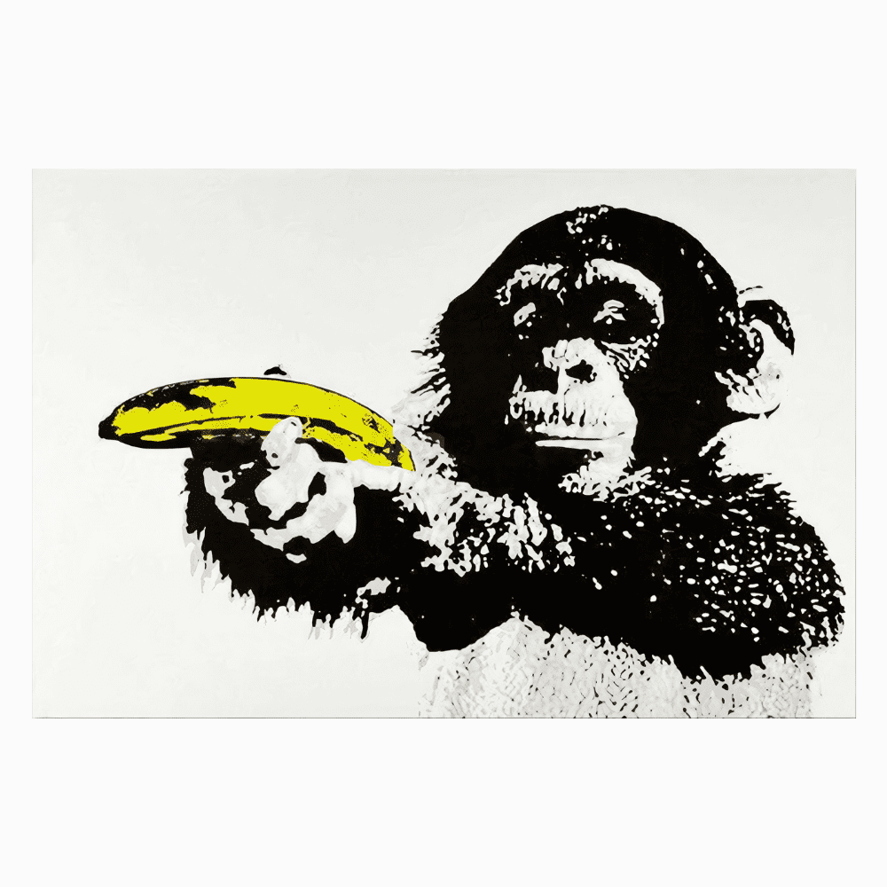 Banksy aap schilderij