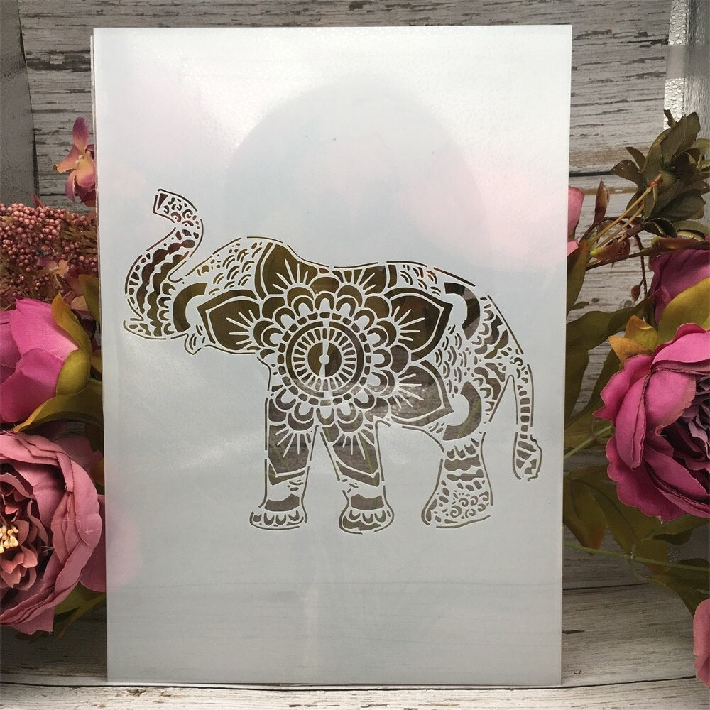 Elefant mandala stencil