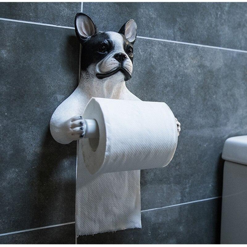 Franse bulldog toiletpapierhouder