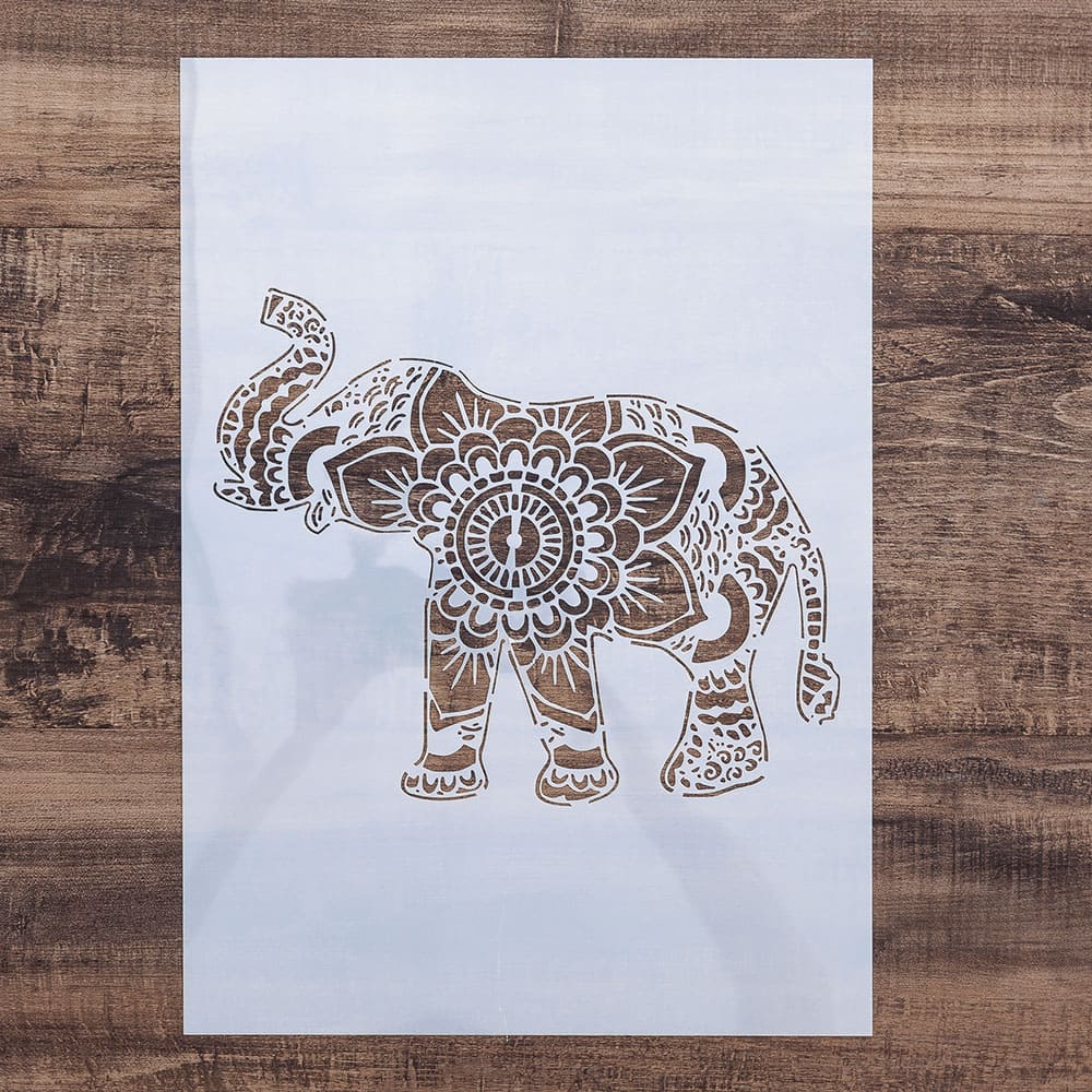 Schablone Elefant Mandala