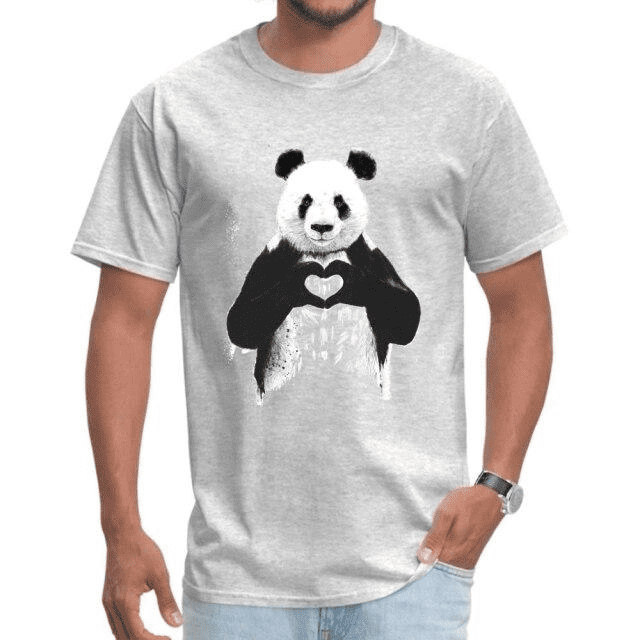 Banksy panda hjärta t-shirt