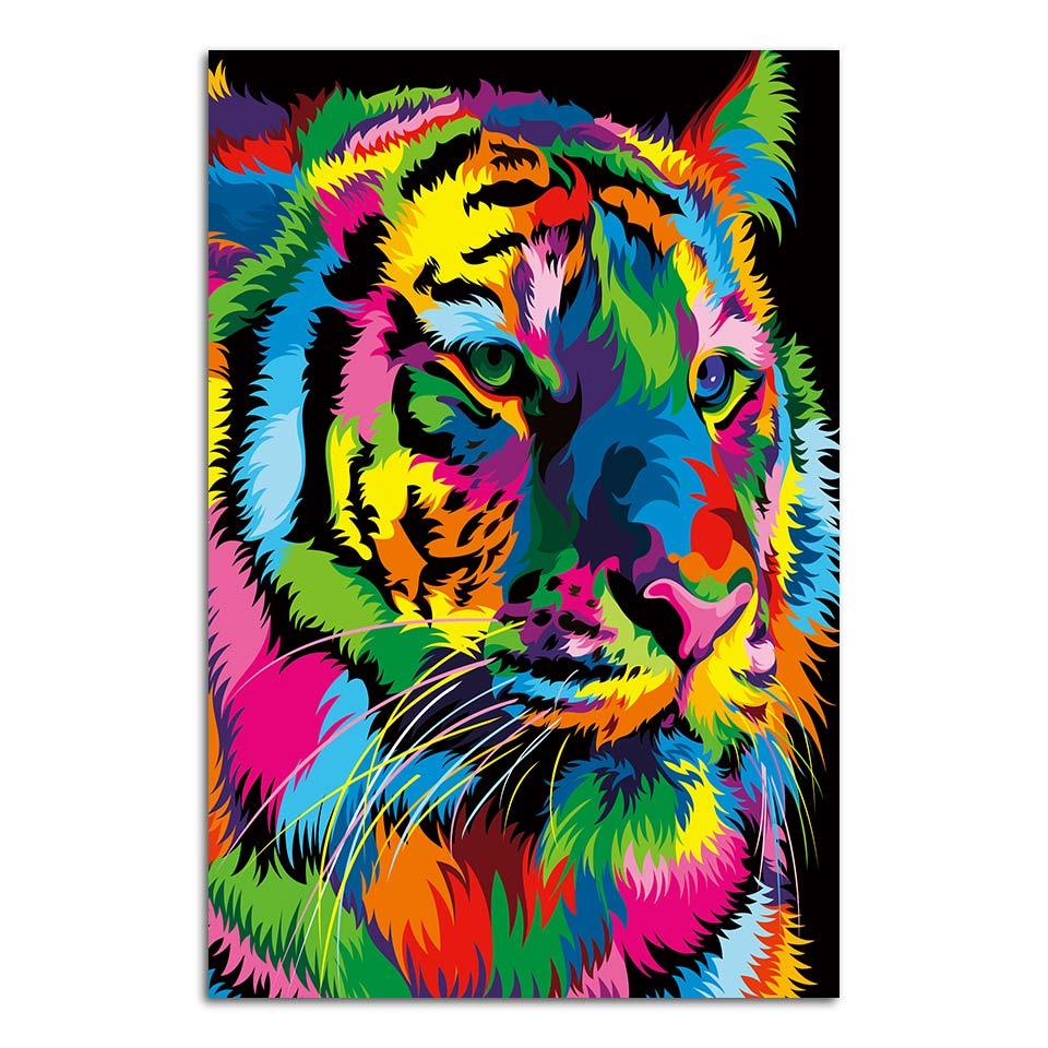 Wandbild Tiger mehrfarbig