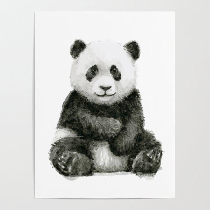 Wandbild Panda schwarz-weiß