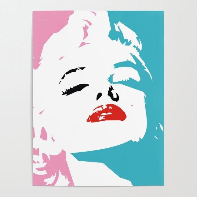 Gemälde marilyn monroe farbig