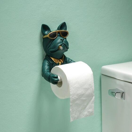 Rokende hond toiletpapierhouder