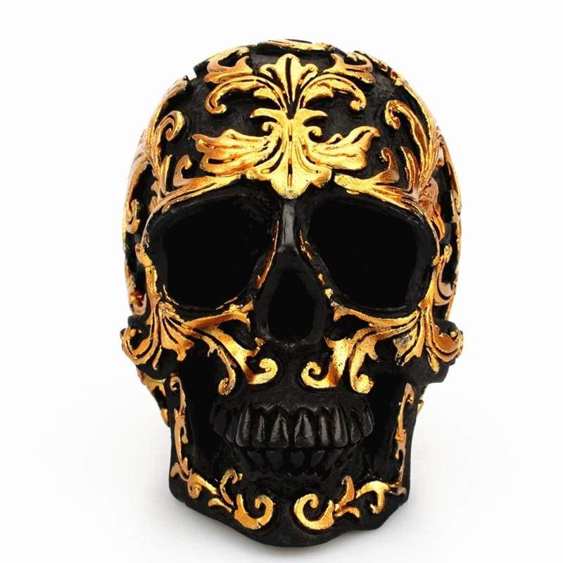 Schwarz-goldene Totenkopf-Statue