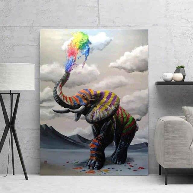 Wandbild Elefant bunt