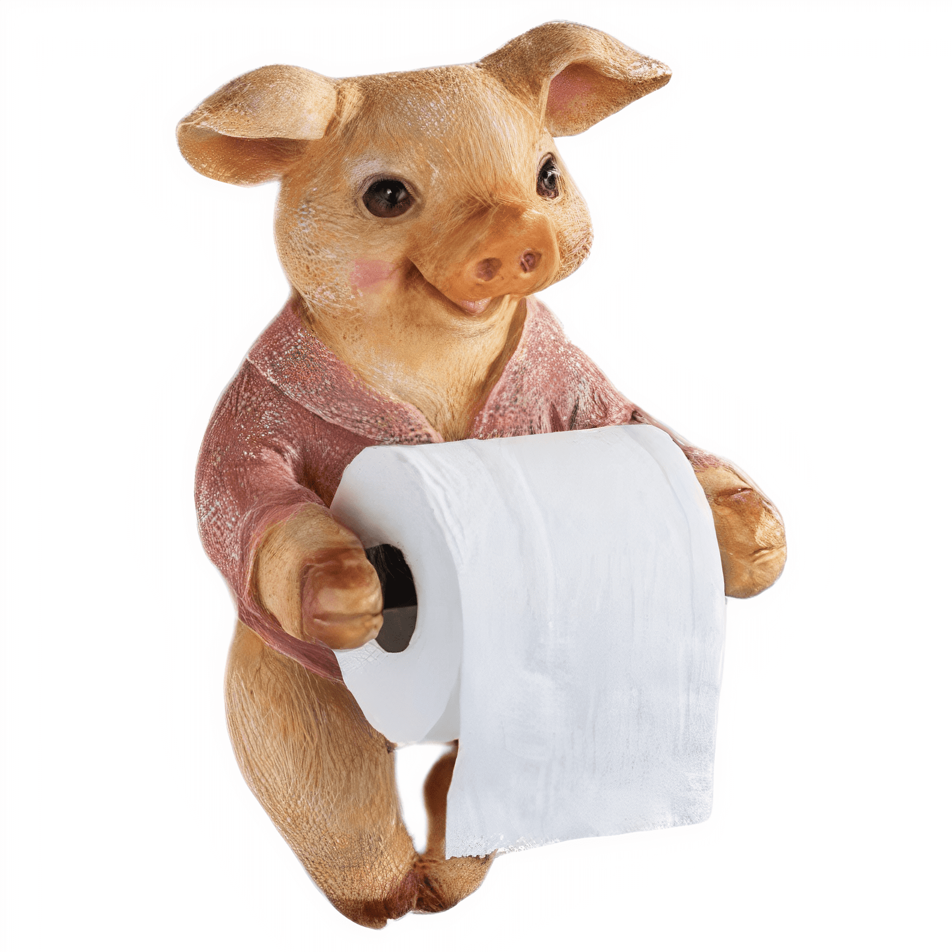 Toilettenpapierhalter Schwein Bademantel