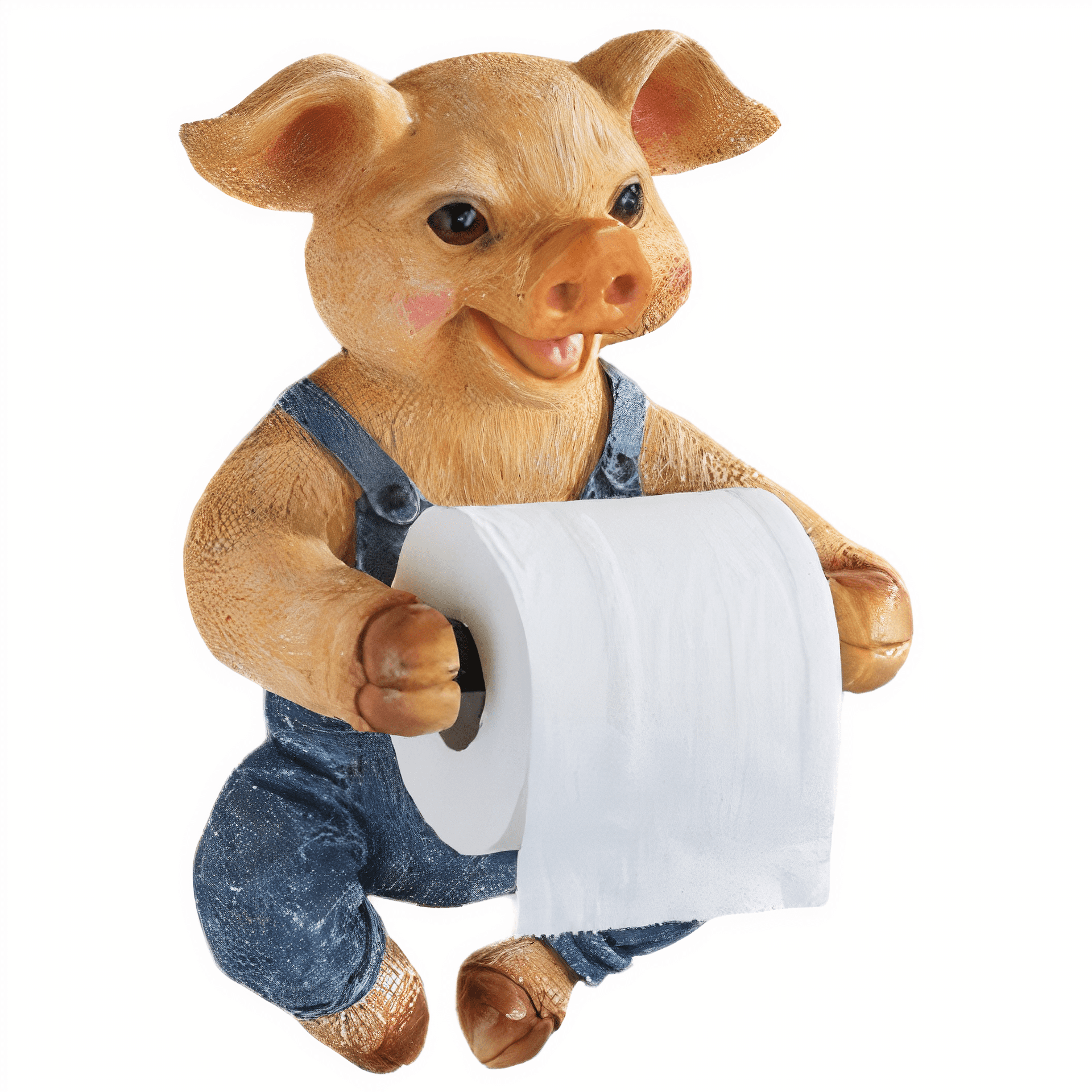 Toilettenpapierhalter Schwein Latzhose