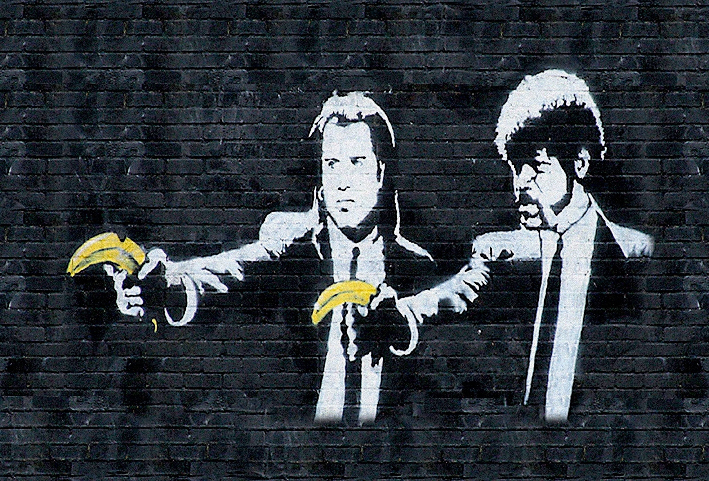 Banksy pulp fiction målning