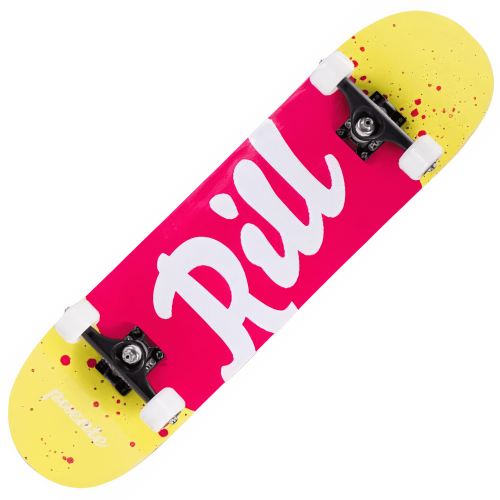 Geel en roze skateboard