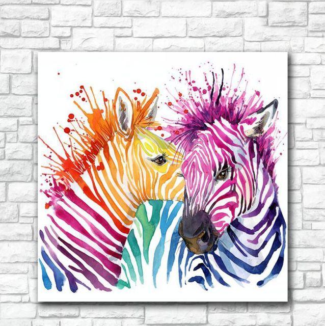 Kleurrijk zebraschilderij