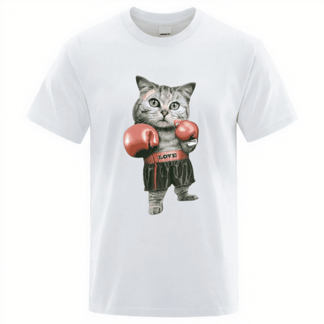 T-shirt med boxerkatt