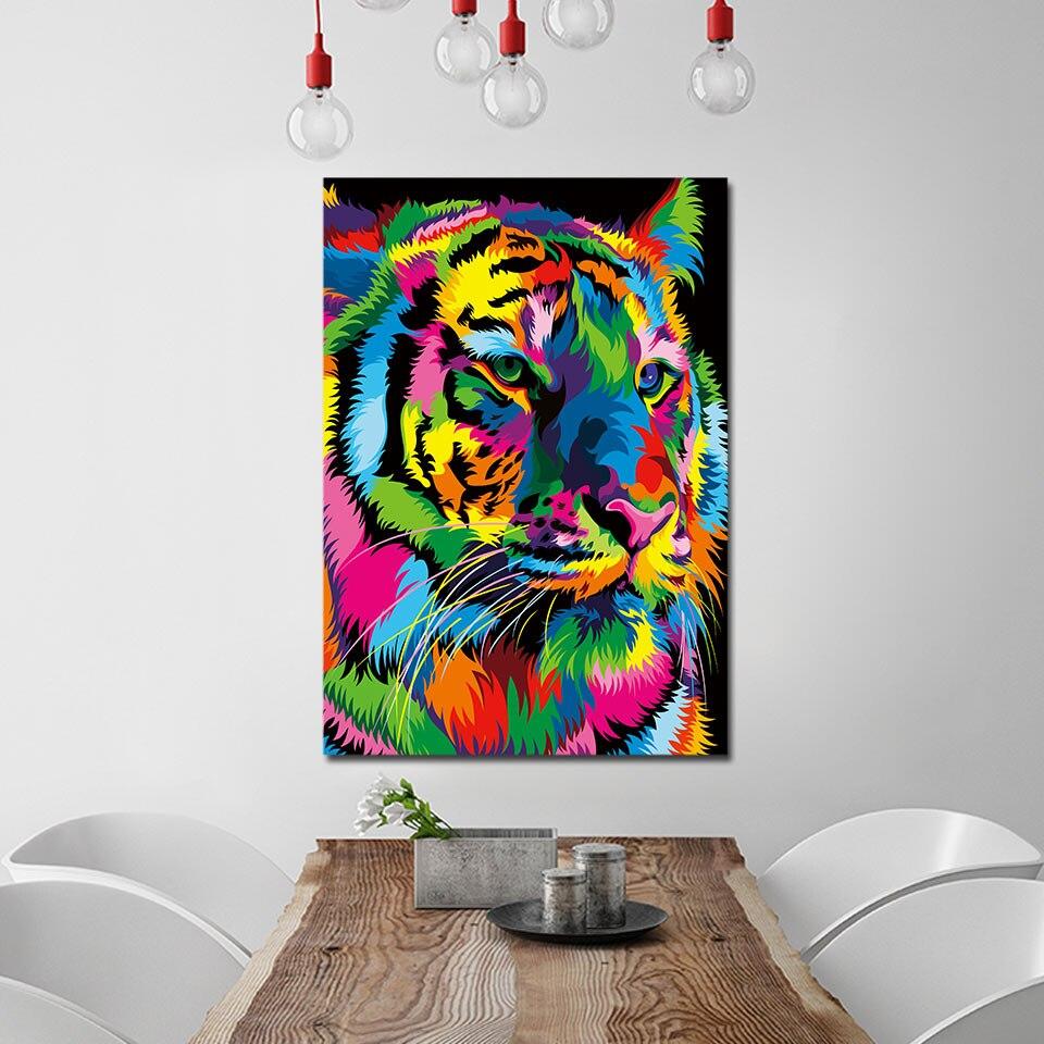 Wandbild Tiger mehrfarbig