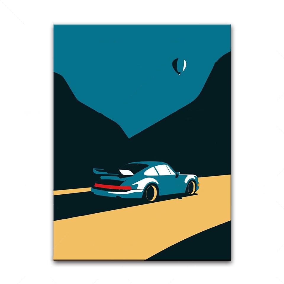 Vintage Porsche schilderij