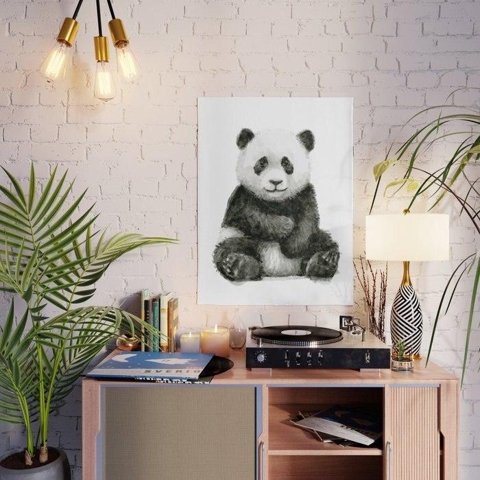 Wandbild Panda schwarz-weiß