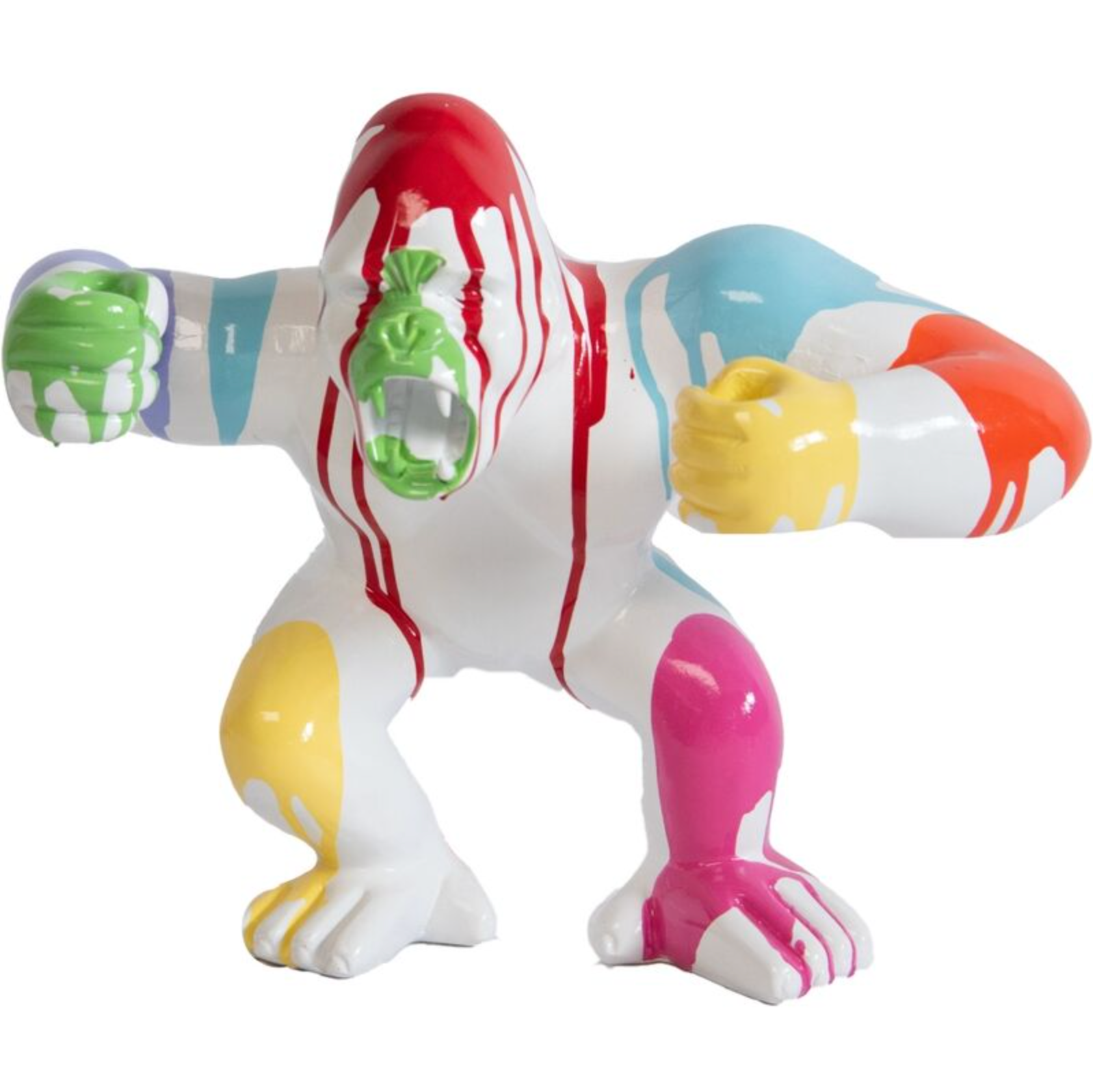 Gorilla staty design vit