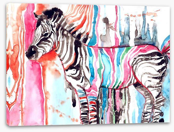 Wandbild Zebra mehrfarbig