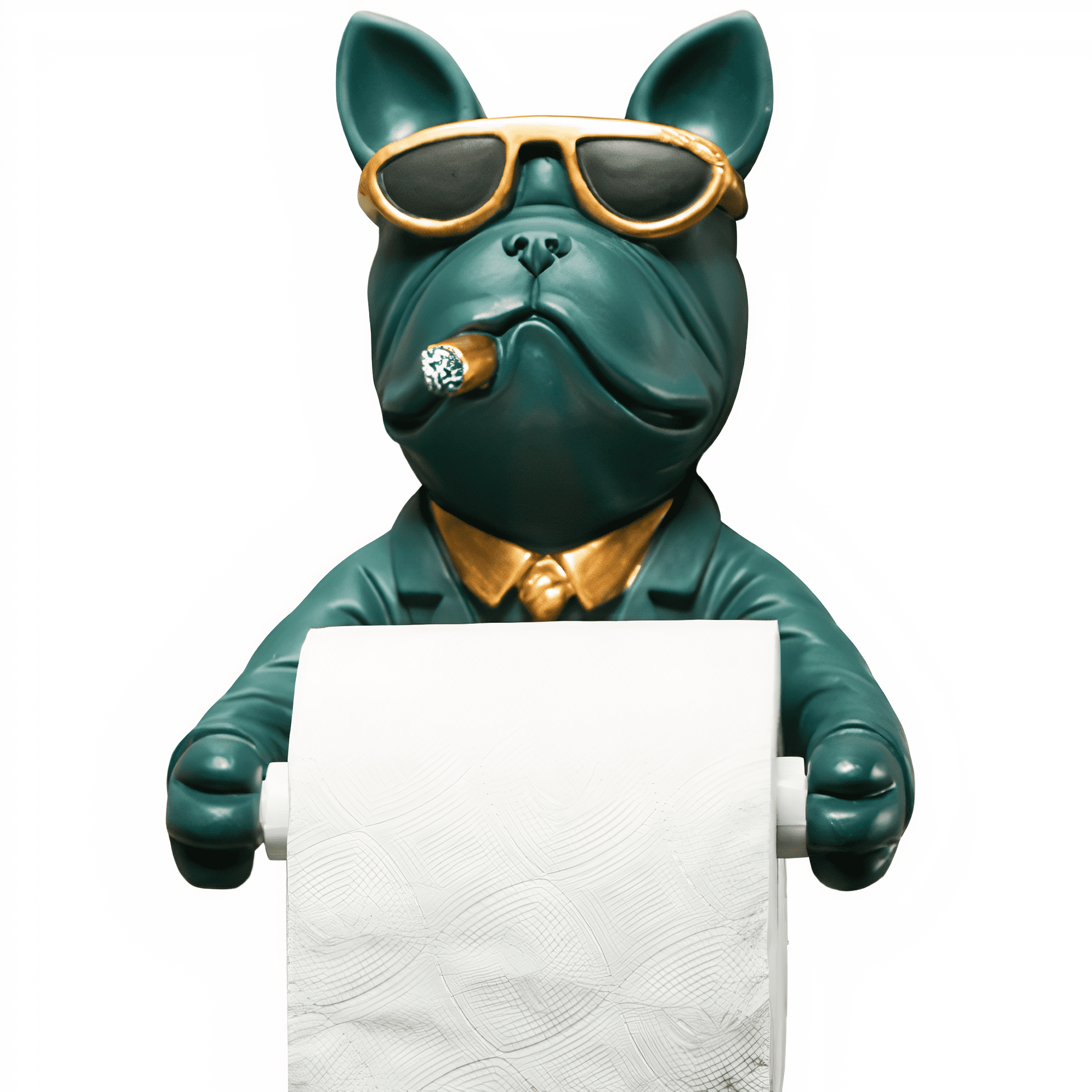 Toilettenpapierhalter Hund, der raucht