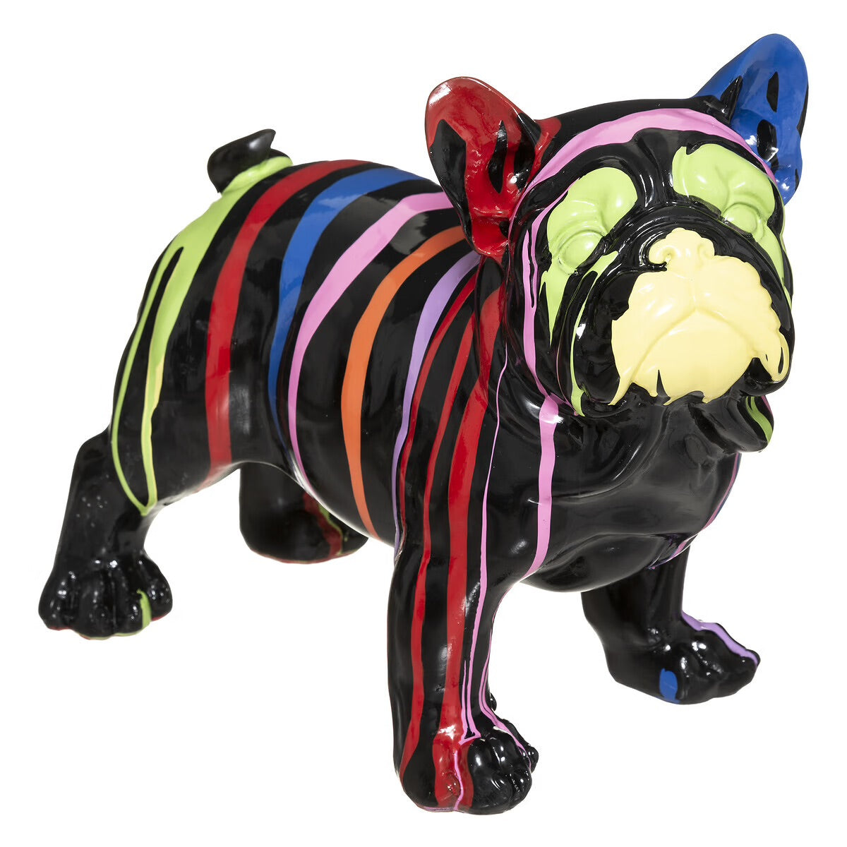 Statue schwarzer Hund Bulldogge